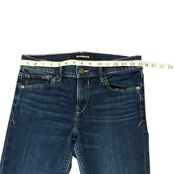 Express Women’s Mid Rise Medium Wash Denim Legging Blue Jeans, Size 8R - Picture 7 of 11